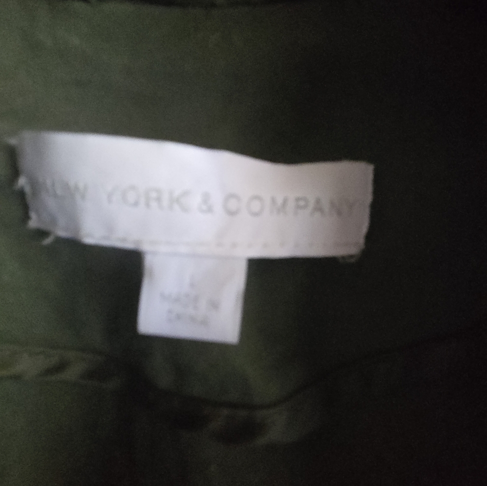 New York & Company Oliive Green Hooded Utility Jacket - Picture 2 of 3